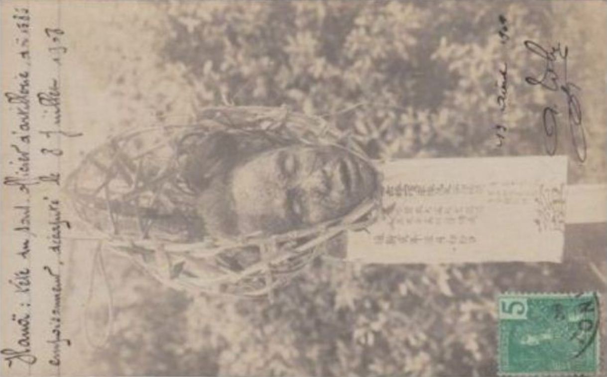   Hanoï: Tête du sous-officier d'artillerie, doï 1585 empoisonneur, décapité le 8 juillet 1908.