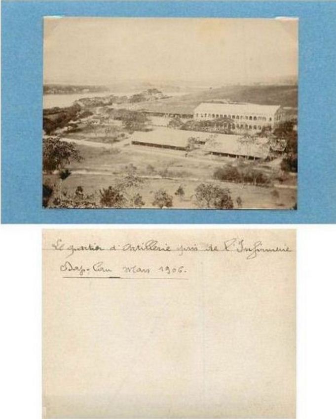  Le quartier d'Artillerie pris de l'Infirmerie.  Dap Cau  mars 1906