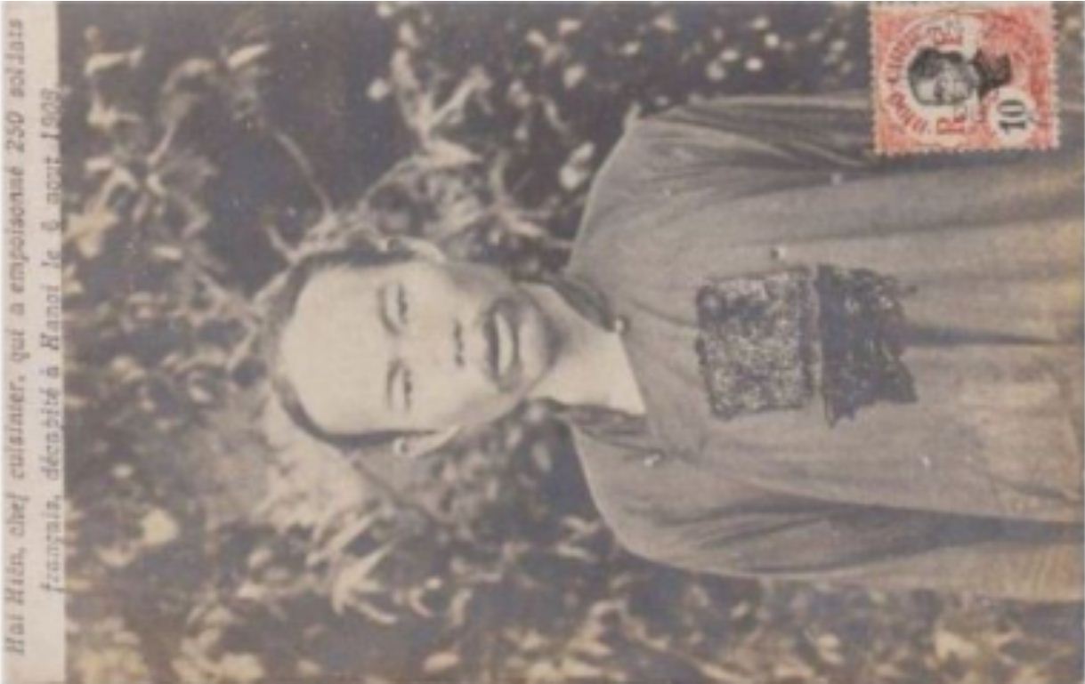  Hai Hien, chefe de cozinha, que envenenou 250 soldados franceses, decapitado em Hanói a 6 de Agosto de 1908.