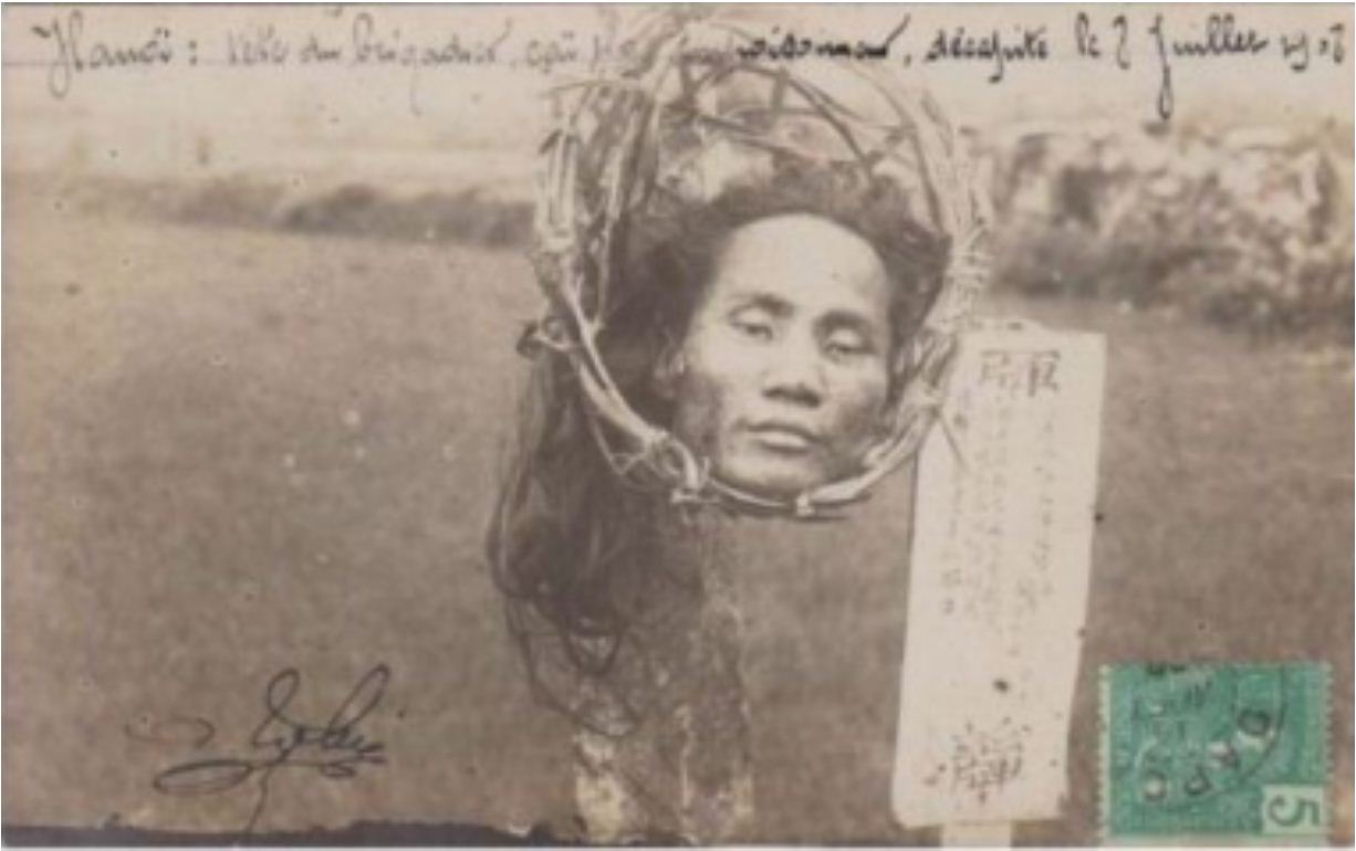  Hanoi: Cabeça do brigadeiro, Caï 40, envenenador, decapitado a 8 de Julho de 1908. 